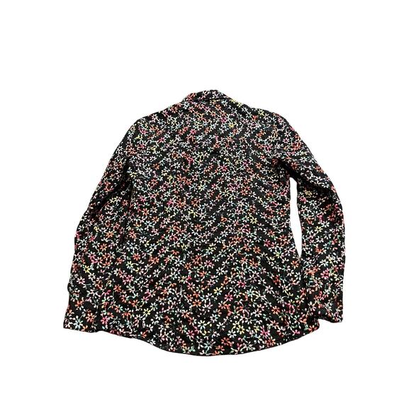 Rare Jill McGowan Black‎ Multicolor Floral Embroidered Blouse Shirt Button Small - Picture 5 of 7
